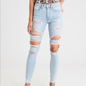 American Eagle High Waisted Ripped Jeans